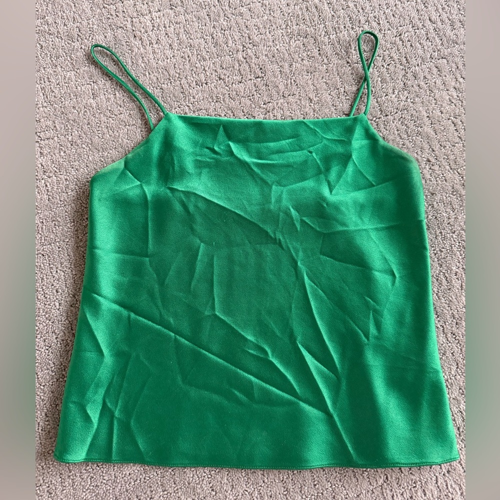 Alice + Olivia Vibrant Silky Green Camisole Tank Top